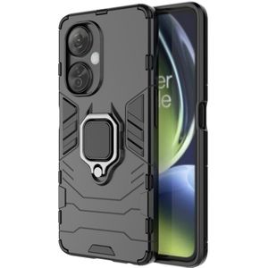 Lunso - OnePlus Nord CE 3 Lite - Armor backcover hoes met ringhouder - Zwart