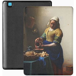 Lunso - Kobo Aura Edition 2 hoes (6 inch) - Vegan Saffiano Leren sleep cover - Vermeer Melkmeisje