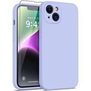Lunso - iPhone 15 - Hoesje Flexibel silicone Backcover - Lila