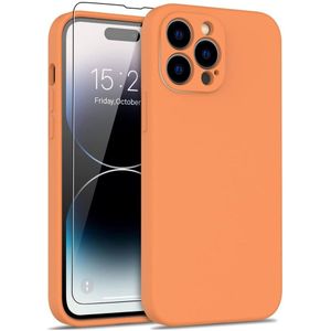 Lunso - iPhone 15 Pro Max - Hoesje Flexibel silicone Backcover - Oranje