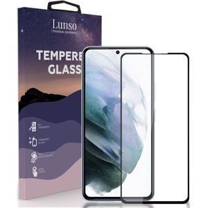 Lunso - Gehard Beschermglas - Full Cover Tempered Glass - Samsung Galaxy S22 - Black Edge
