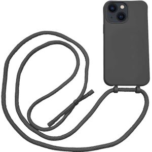 Høyde - iPhone 13 Mini - Telefoonhoes met koord - Zwart