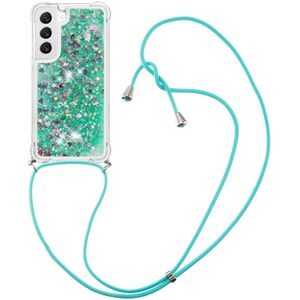Lunso - Samsung Galaxy S23 Plus - Telefoonhoes met koord - Glitter Groen