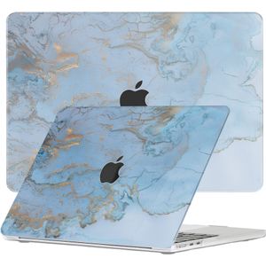 Lunso MacBook Air 13 inch M2/M3 (2022-2024) cover hoes - case - Marble Ariel