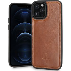 NorthLife - iPhone 12 Pro Max - Leren Backcover hoes - Cognac