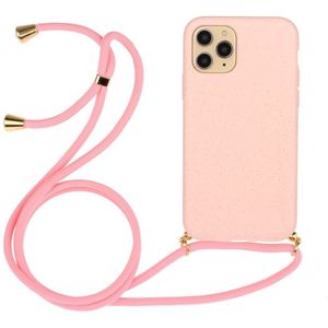 Lunso - Backcover hoes met koord - iPhone 13 Mini - Roze