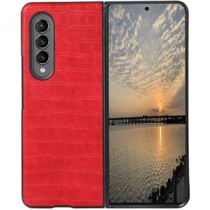 Lunso - Samsung Galaxy Z Fold4 - Croco patroon cover hoes - Rood