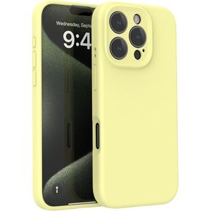 Lunso iPhone 16 Pro Max hoesje - Flexibel siliconen Backcover - Geel