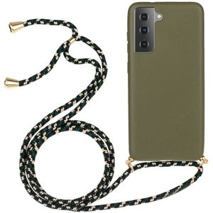 Lunso - Backcover hoes met koord - Samsung Galaxy S21 Plus - Army Groen