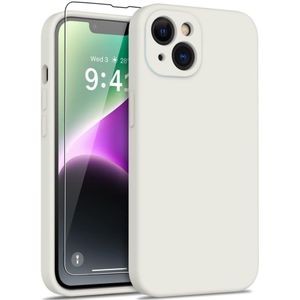 Lunso - iPhone 15 - Hoesje Flexibel silicone Backcover - Beige