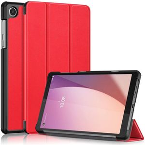 Lunso - Lenovo Tab M8 Gen 4 (8 inch) - Tri-Fold Bookcase hoes - Rood