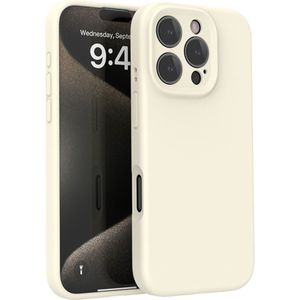 Lunso iPhone 16 Pro  hoesje - Flexibel siliconen Backcover - Beige