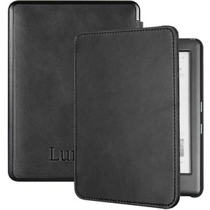 Lunso - Lederen sleepcover hoes - Kobo Glo / Glo HD / Touch 2.0 (6 inch) - Zwart