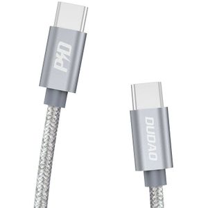 Dudao - USB-C naar USB-C nylon oplader - PD 45W Fast charge oplaadkabel - 1 Meter - Grijs