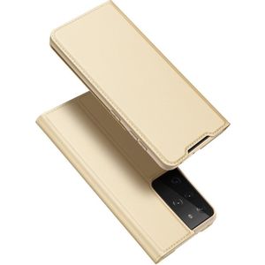 Dux Ducis - Pro Serie Slim wallet hoes - Samsung Galaxy S21 Ultra - Goud