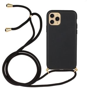 Lunso - Backcover hoes met koord - iPhone 13 Mini - Zwart