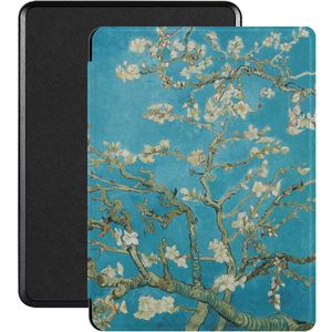 Lunso - Kobo Glo / Glo HD / Touch 2.0 hoes (6 inch) - Vegan Saffiano Leren sleep cover - Van Gogh Amandelbloesem