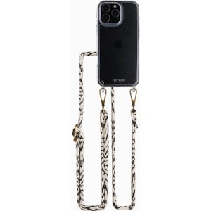 Høyde iPhone 16 Pro backcover - Telefoonhoes met koord - Blanc Bliss