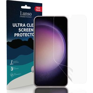 Lunso - Samsung Galaxy S23 Plus - Duo Pack (2 stuks) Beschermfolie - Full Cover Screen protector