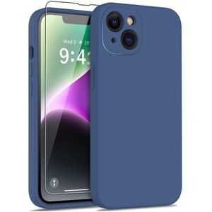 Lunso - iPhone 15 - Hoesje Flexibel silicone Backcover - Donkerblauw