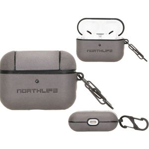 NorthLife - Haga lederen cover hoes - AirPods Pro - Lichtgrijs