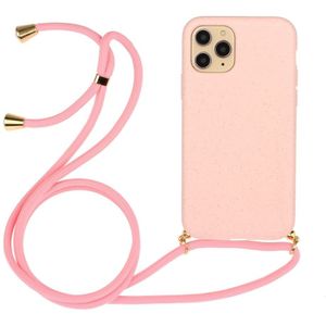 Lunso - Backcover hoes met koord - iPhone 12 Mini - Roze