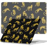 Lunso MacBook Air 13 inch M2/M3 (2022-2024) cover hoes - case - Leopard Black