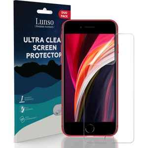 Lunso - Duo Pack (2 stuks) Beschermfolie - Full Cover Screen Protector - iPhone 7 / 8 / iPhone SE (2020)