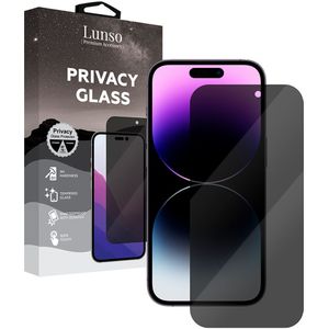 Lunso - iPhone 14 Pro Max - Privacy Glass - Gehard beschermglas