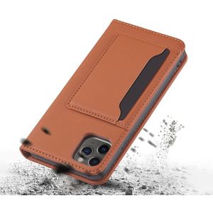 Lunso - Bookcover hoes met stand - iPhone 12 / iPhone 12 Pro - Bruin