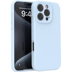 Lunso iPhone 16 Pro Max hoesje - Flexibel siliconen Backcover - Baby Blauw