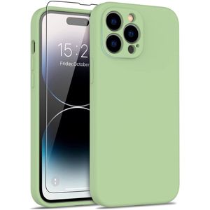 Lunso - iPhone 15 Pro - Hoesje Flexibel silicone Backcover - Lime Groen