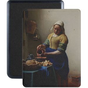 Lunso - Kobo Nia hoes (6 inch) - Vegan Saffiano Leren sleep cover - Vermeer Melkmeisje