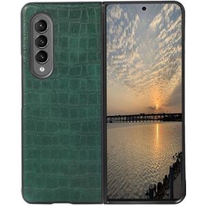 Lunso - Samsung Galaxy Z Fold4 - Croco patroon cover hoes - Groen