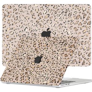 Lunso MacBook Air 13 inch M2/M3 (2022-2024) cover hoes - case - Leopard Rose Gold