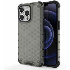 Lunso - Honinggraat Armor Backcover hoes - iPhone 13 Pro - Zwart