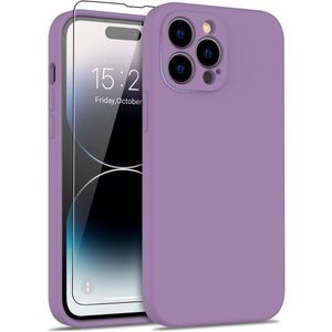 Lunso - iPhone 15 Pro Max - Hoesje Flexibel silicone Backcover - Paars