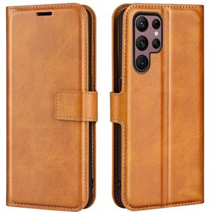 Lunso - Samsung Galaxy S23 Ultra - cover bookcase hoes - Cognac