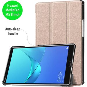 3-Vouw sleepcover hoes - Huawei MediaPad M5 8.4 inch - roze/goud