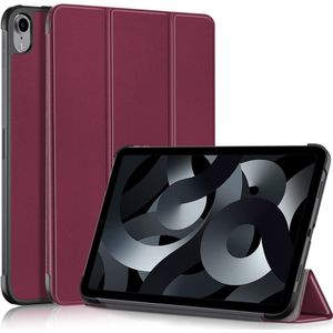 Lunso - iPad 10 (2022) - Tri-Fold Bookcase hoes - Bordeaux Rood