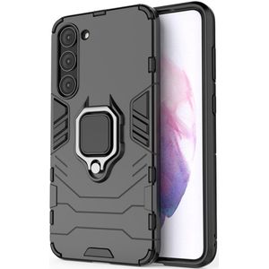 Lunso - Samsung Galaxy S23 Plus - Armor backcover hoes met ringhouder - Zwart