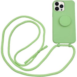 Høyde - iPhone 13 Pro - Telefoonhoes met koord + Socket houder - Lime Groen
