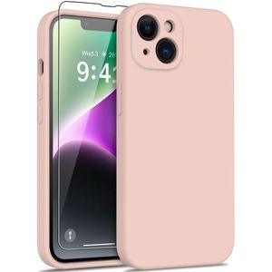 Lunso - iPhone 15 Plus - Hoesje Flexibel silicone Backcover - Lichtroze