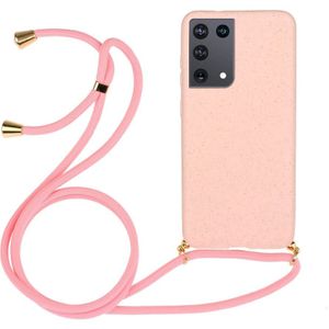 Lunso - Backcover hoes met koord - Samsung Galaxy S21 Ultra - Roze