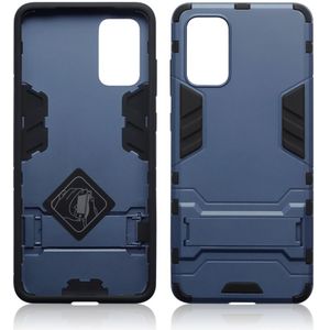 Qubits - Double Armor Layer hoes met stand - Samsung Galaxy S20 Plus - Blauw