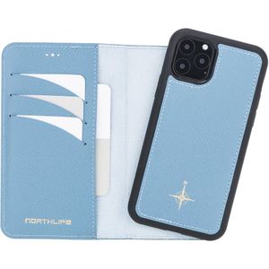 NorthLife iPhone 11 Pro Max - Leren Afneembare 2-in-1 bookcase telefoonhoes - Lichtblauw