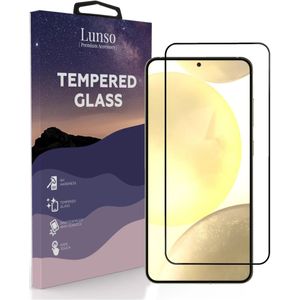 Lunso Samsung Galaxy S24 Plus Gehard Beschermglas - Full Cover Screenprotector - Black Edge