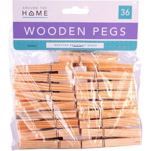 Wooden Clothes Pegs 36 Pack  36 stk.