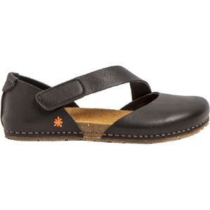 Artvoor vrouwen. 103842010003_001 Leren sandalen 0384 Kreta zwart (38), Leer, Plat, Klittenband, Casual