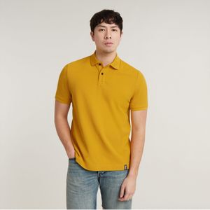 G-Starvoor mannen. D22783-D287-8171 Essentiële mosterd polo (M), Casual, Korte mouwen, Biologisch katoen, Duurzaam